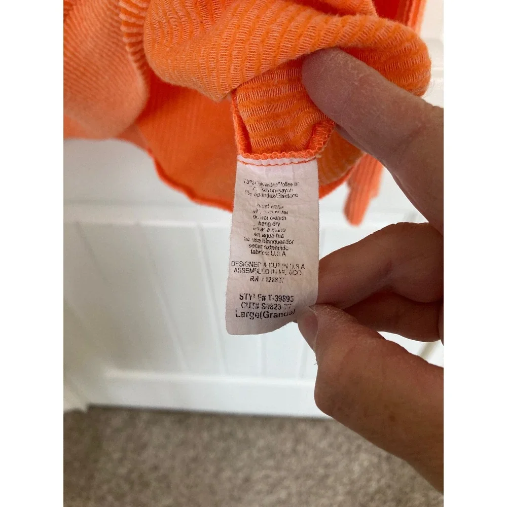 Tres Bien Tennessee Orange Ribbed Knit Graphic Pullover Top Large T-39895